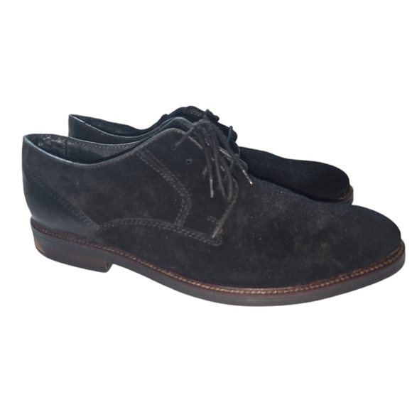 Alfani Men's Phillip Suede Oxfords Shoes Black Suede Leather Size 9.5 M Lace Up